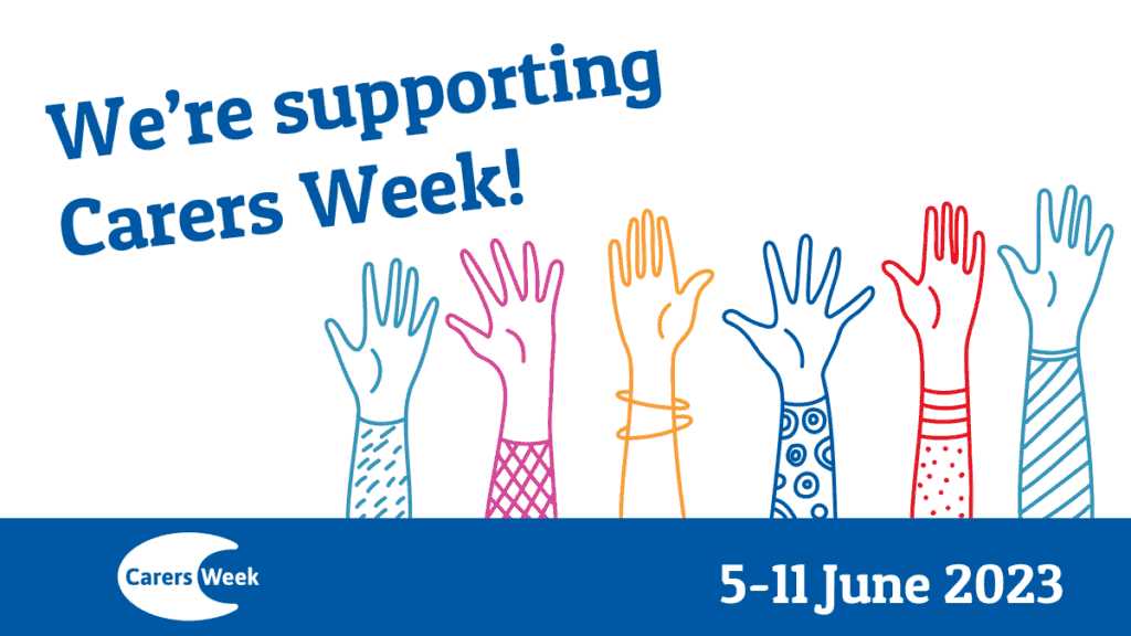 Raised colourful, cartoon hands for Carers Week